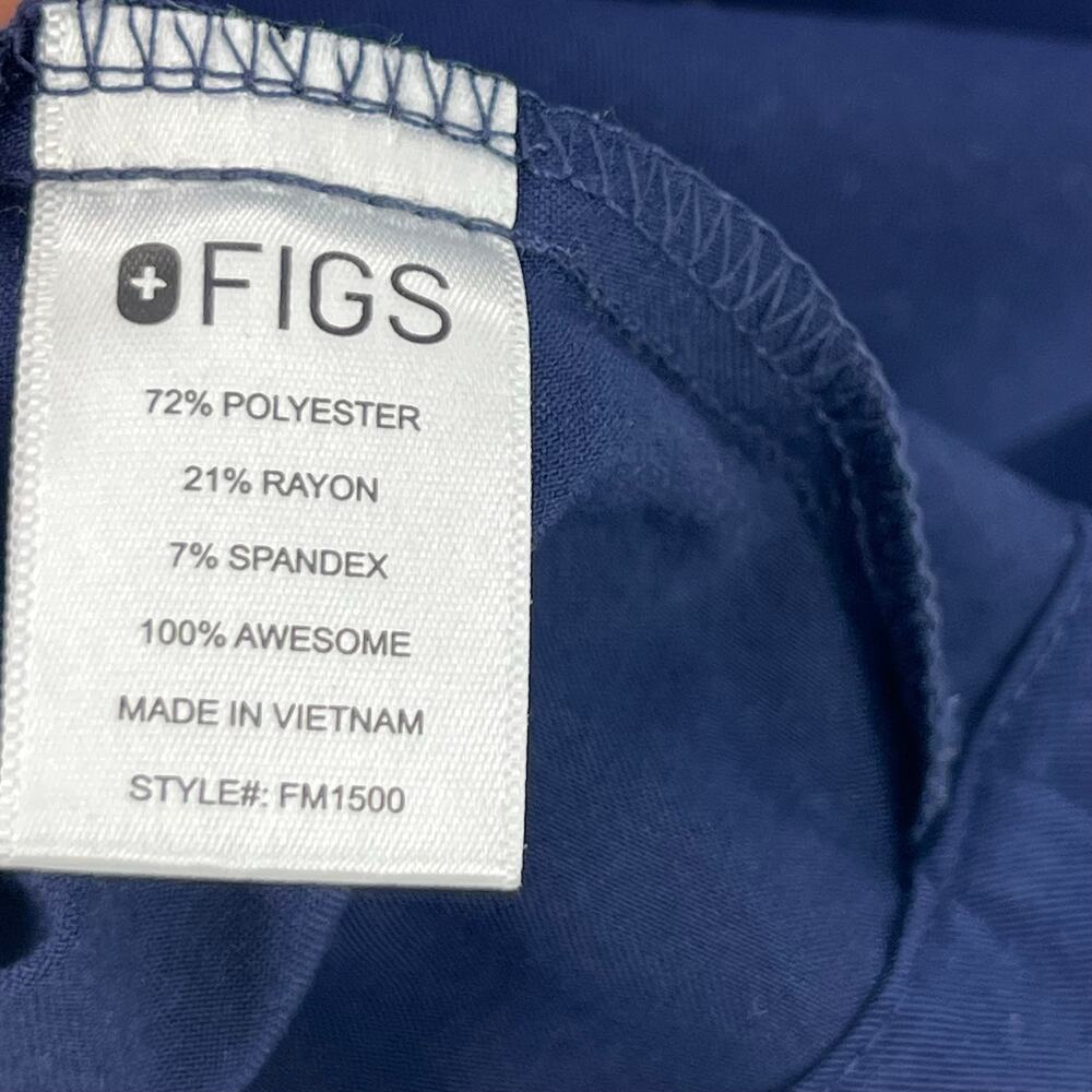FIGS Mens Leon Technical Collection Scrub Top V-Neck Blue Size Large - Picture 5 of 8